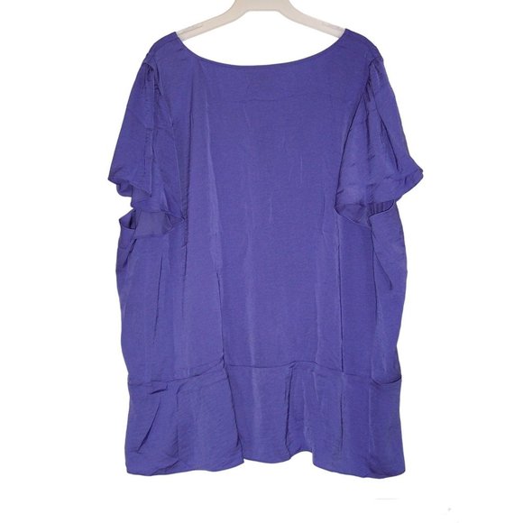 New MICHAEL Michael Kors 3X Flutter Sleeve Ruffle Top Pale Purple NWT - Picture 8 of 13